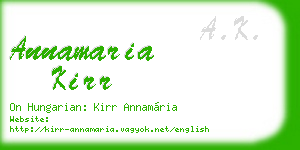 annamaria kirr business card